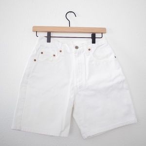 Vintage Calvin Klein High Waisted Mom Shorts White Denim Size 8